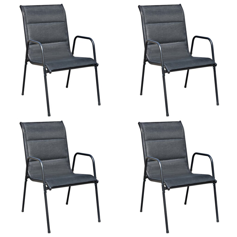 vidaXL 5 Piece Outdoor Dining Set Steel Black