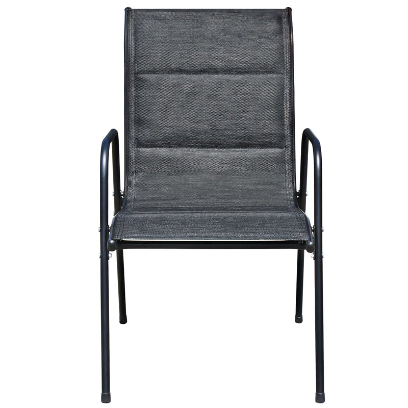 vidaXL 5 Piece Outdoor Dining Set Steel Black