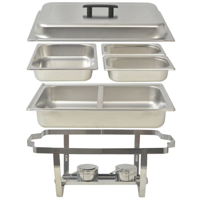 vidaXL 4 Piece Chafing Dish Set Stainless Steel