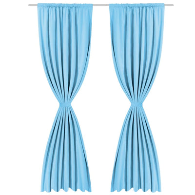 vidaXL Blackout Curtains 2 pcs Double Layer 140x245 cm Green