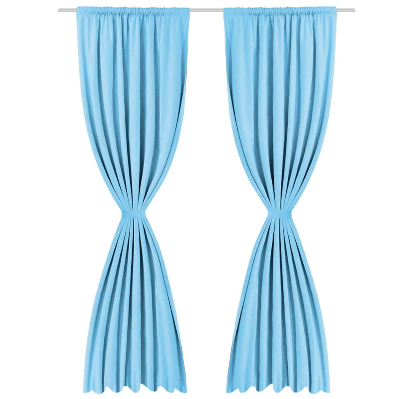 vidaXL Blackout Curtains 2 pcs Double Layer 140x245 cm Green