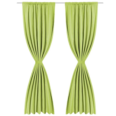 vidaXL Blackout Curtains 2 pcs Double Layer 140x245 cm Green
