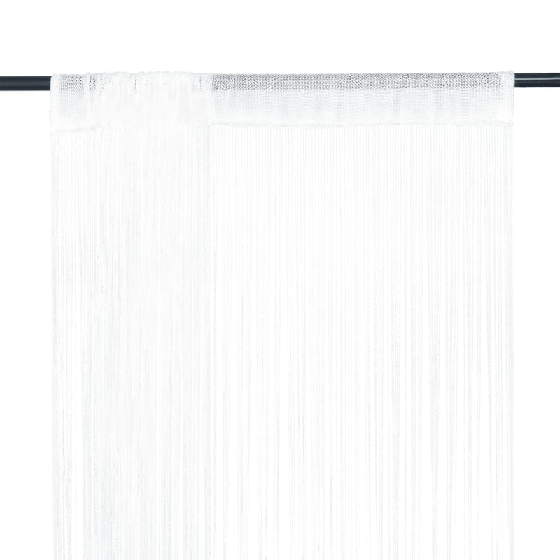vidaXL String Curtains 2 pcs 140x250 cm Black