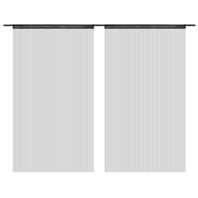 vidaXL String Curtains 2 pcs 140x250 cm Black