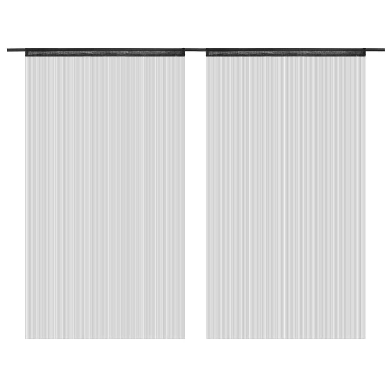 vidaXL String Curtains 2 pcs 140x250 cm Black