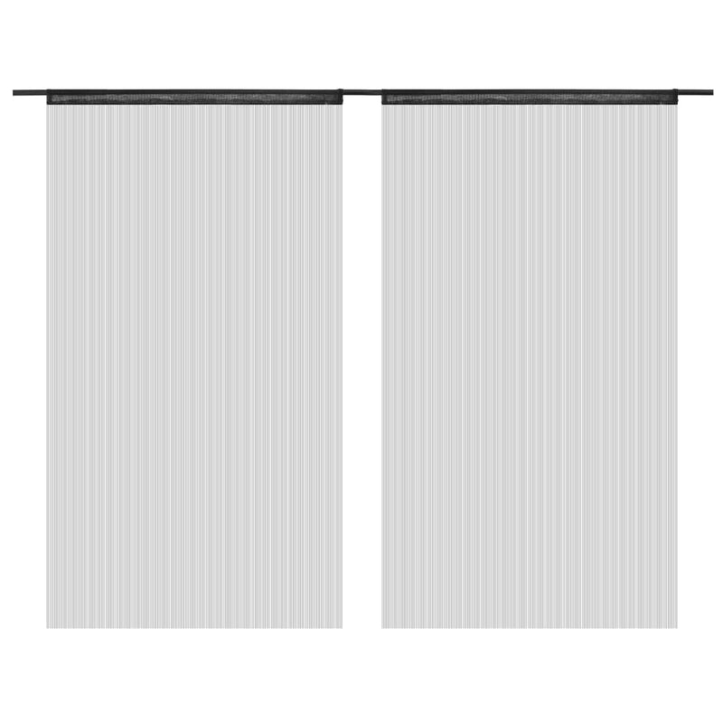 vidaXL String Curtains 2 pcs 140x250 cm Black