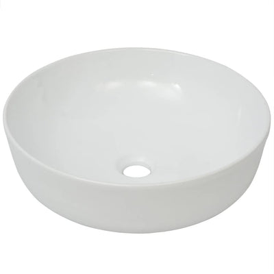vidaXL Basin Round Ceramic White 40x15 cm