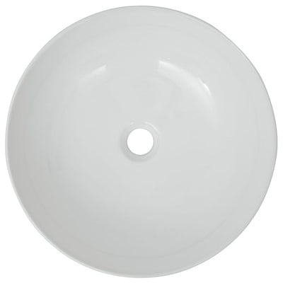 vidaXL Basin Round Ceramic White 40x15 cm