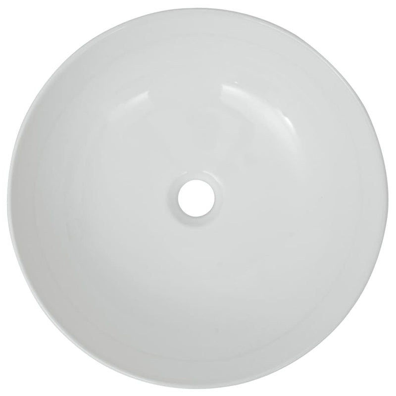 vidaXL Basin Round Ceramic White 40x15 cm