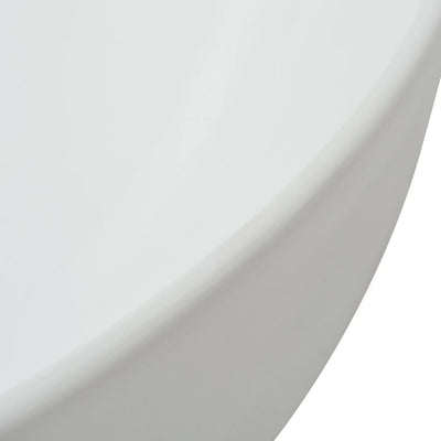 vidaXL Basin Round Ceramic White 40x15 cm