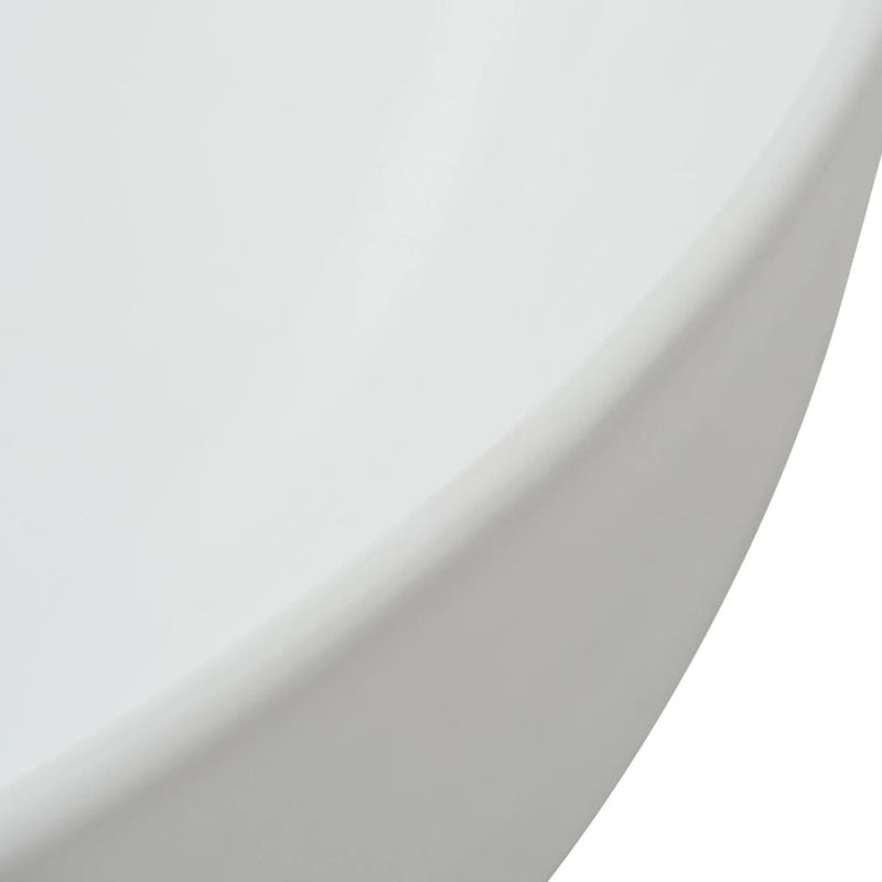 vidaXL Basin Round Ceramic White 40x15 cm