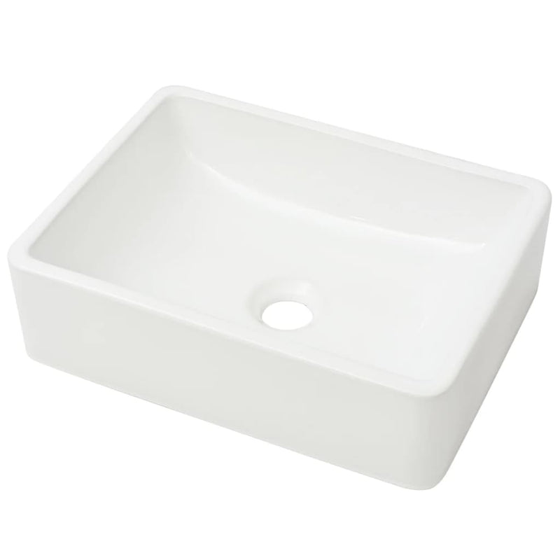 vidaXL Basin Ceramic White 41x30x12 cm