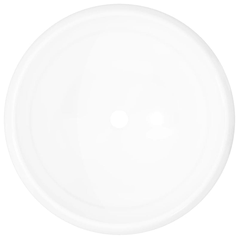 vidaXL Basin Round Ceramic White 40x15 cm