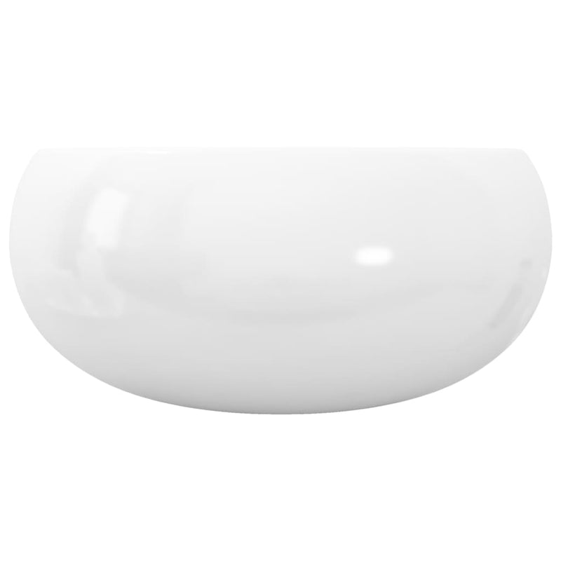 vidaXL Basin Round Ceramic White 40x15 cm