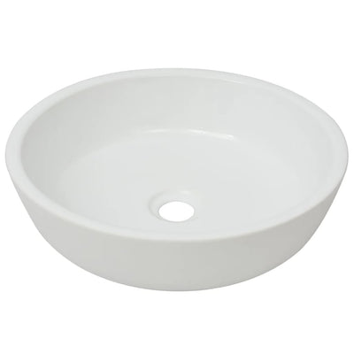 vidaXL Basin Round Ceramic White 40x15 cm