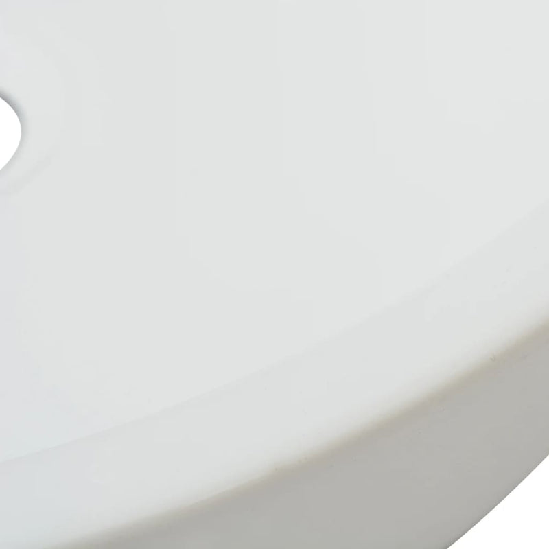 vidaXL Basin Round Ceramic White 40x15 cm