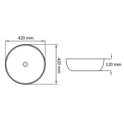 vidaXL Basin Round Ceramic White 40x15 cm