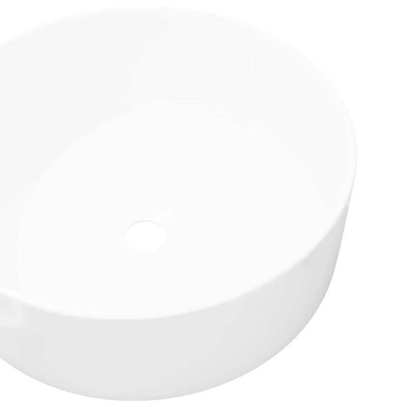 vidaXL Basin Round Ceramic White 40x15 cm