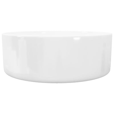 vidaXL Basin Round Ceramic White 40x15 cm