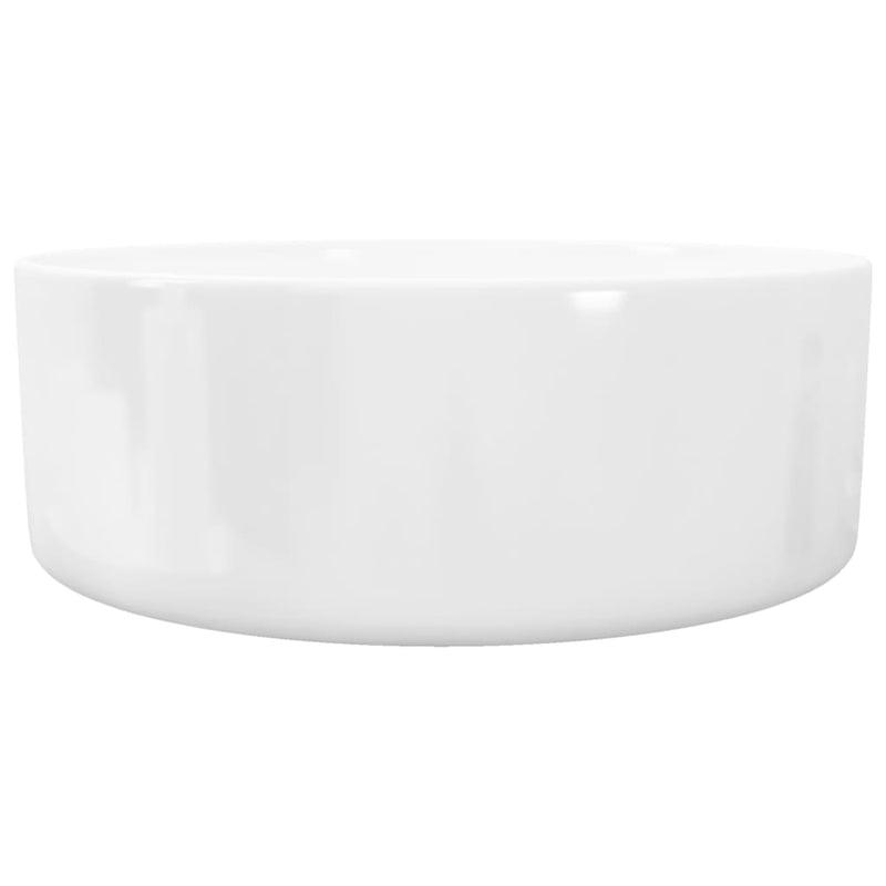 vidaXL Basin Round Ceramic White 40x15 cm