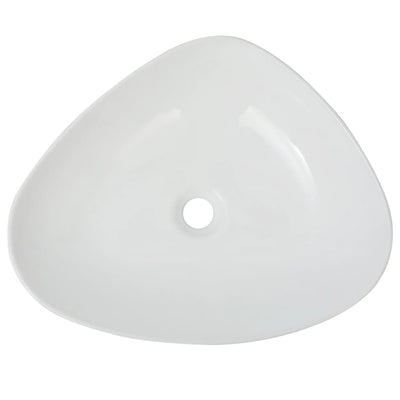 vidaXL Basin Triangle Ceramic White 50.5x41x12 cm