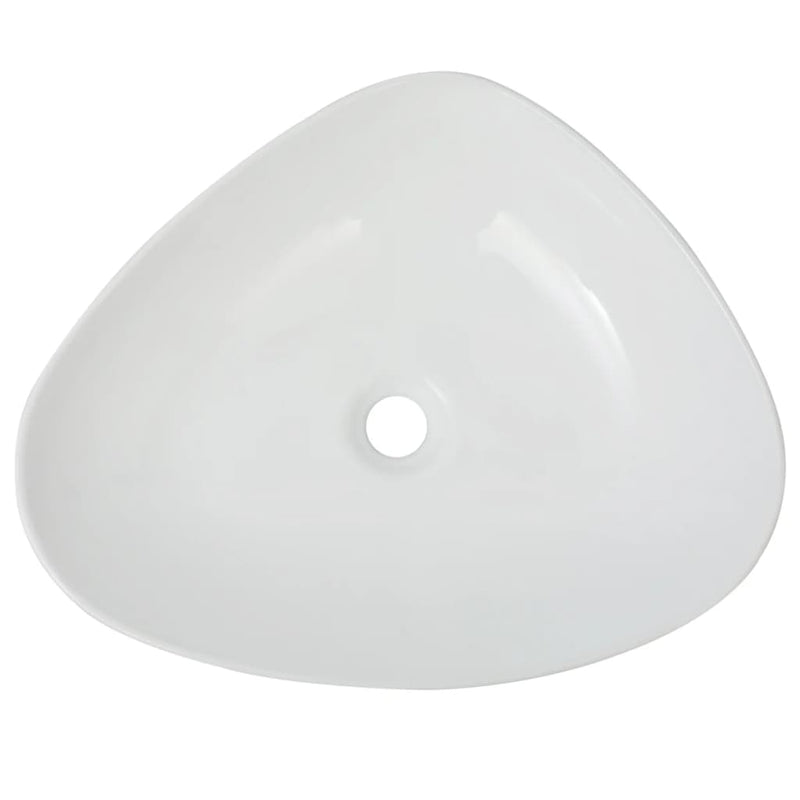 vidaXL Basin Triangle Ceramic White 50.5x41x12 cm