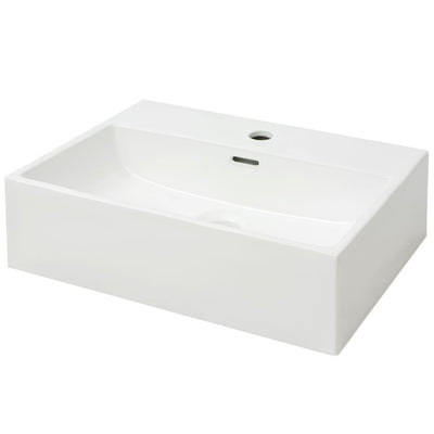 vidaXL Basin with Faucet Hole Ceramic White 76x42.5x14.5 cm