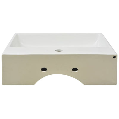 vidaXL Basin with Faucet Hole Ceramic White 76x42.5x14.5 cm