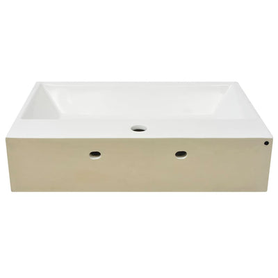vidaXL Basin with Faucet Hole Ceramic White 76x42.5x14.5 cm