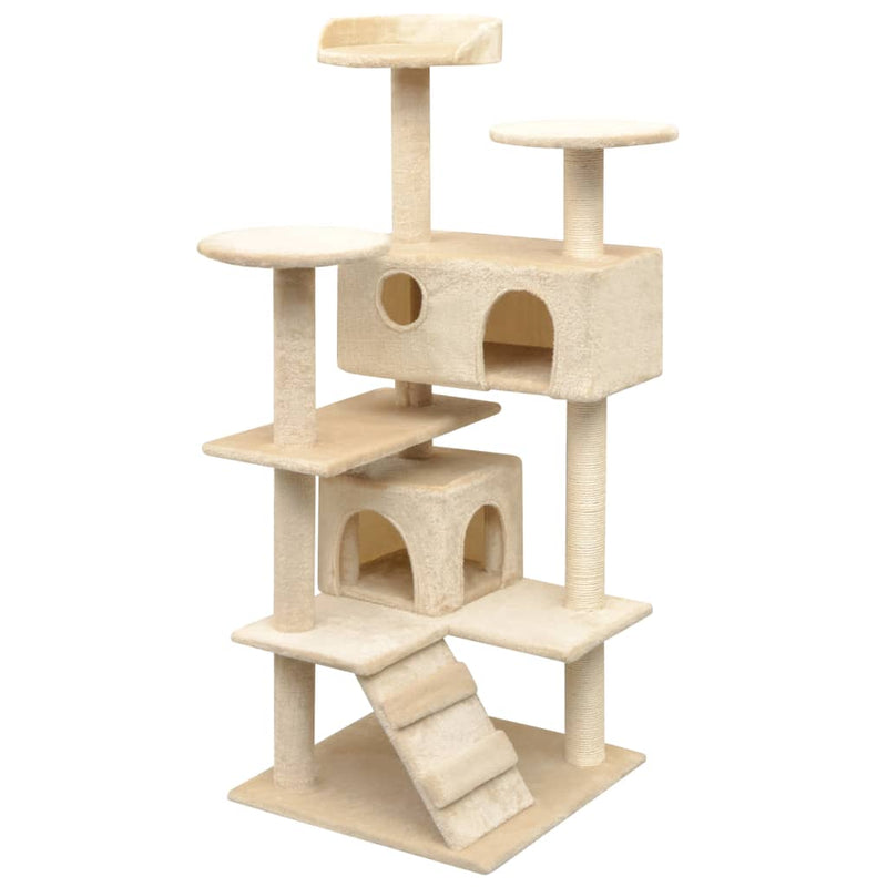 vidaXL Cat Tree with Sisal Scratching Posts 125 cm Beige