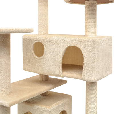 vidaXL Cat Tree with Sisal Scratching Posts 125 cm Beige