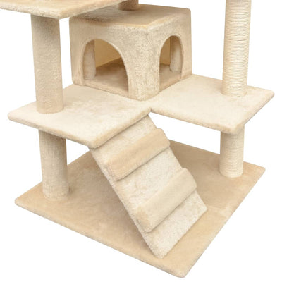 vidaXL Cat Tree with Sisal Scratching Posts 125 cm Beige