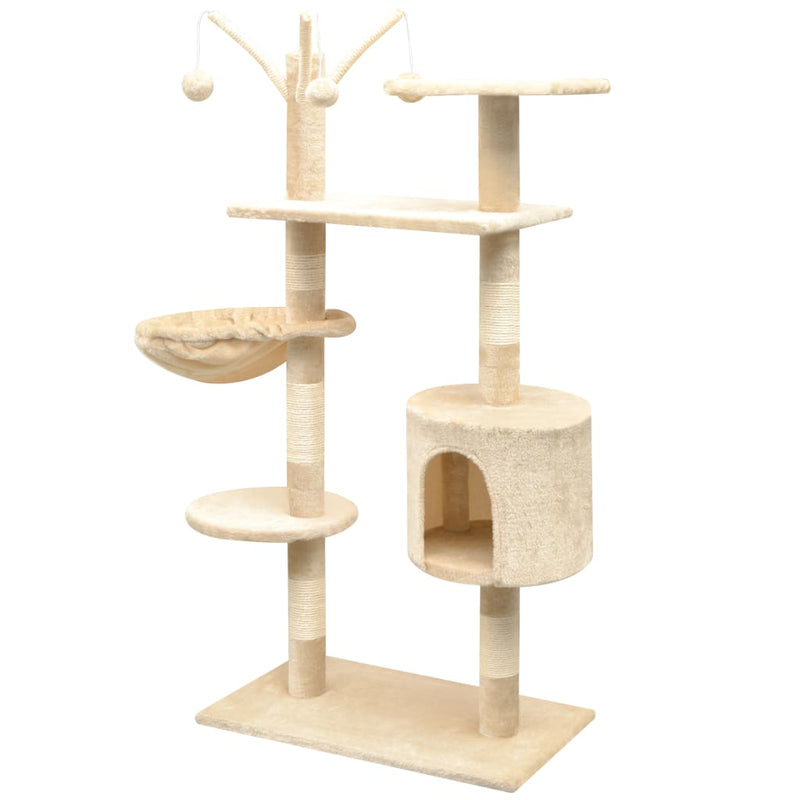 vidaXL Cat Tree with Sisal Scratching Posts 125 cm Beige