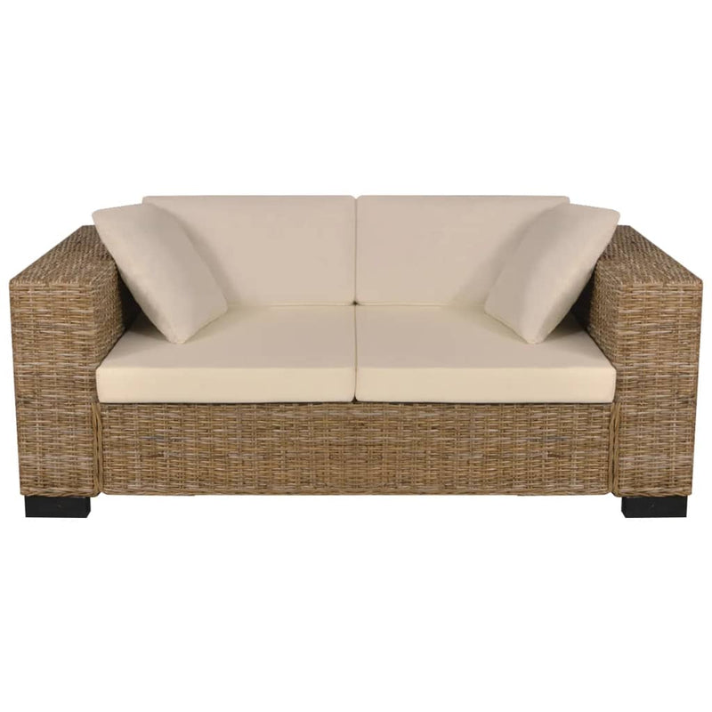 vidaXL Seven Piece 2-Seater Sofa Set Real Rattan