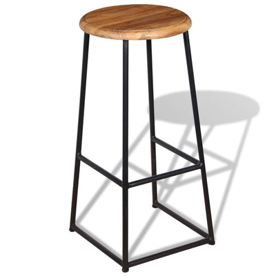 vidaXL Bar Stools 2 pcs Solid Teak Wood