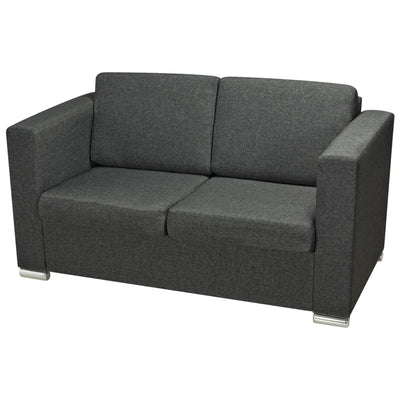 vidaXL 2-Seater Sofa Fabric Dark Grey