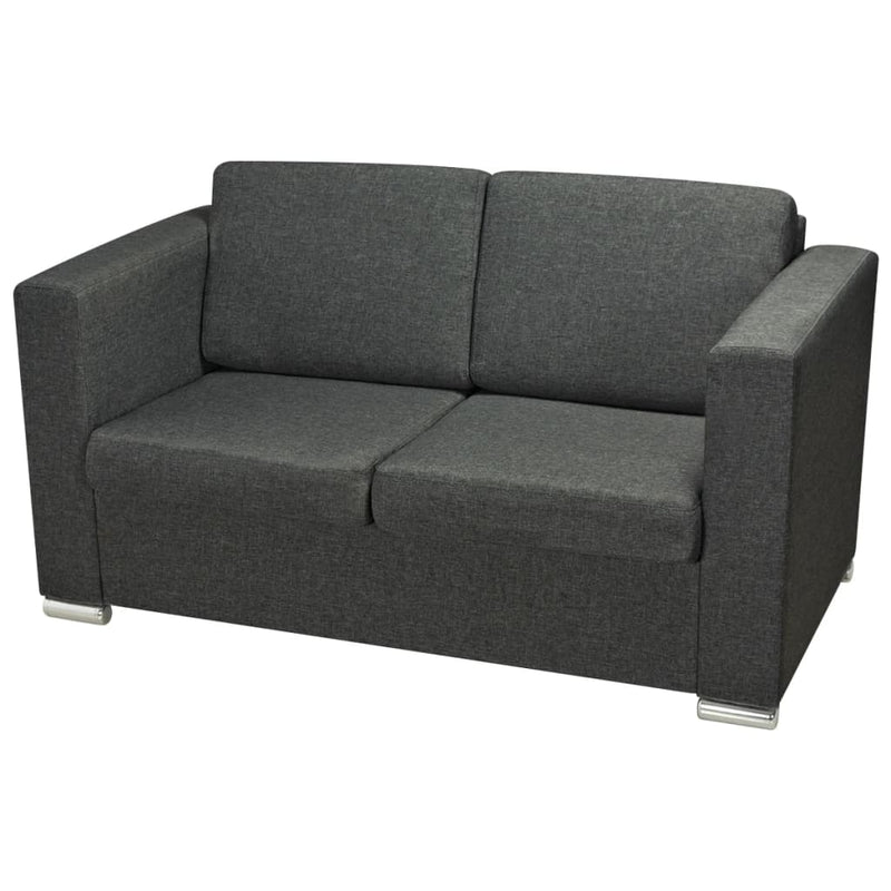 vidaXL 2-Seater Sofa Fabric Dark Grey