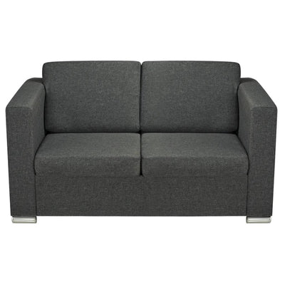 vidaXL 2-Seater Sofa Fabric Dark Grey