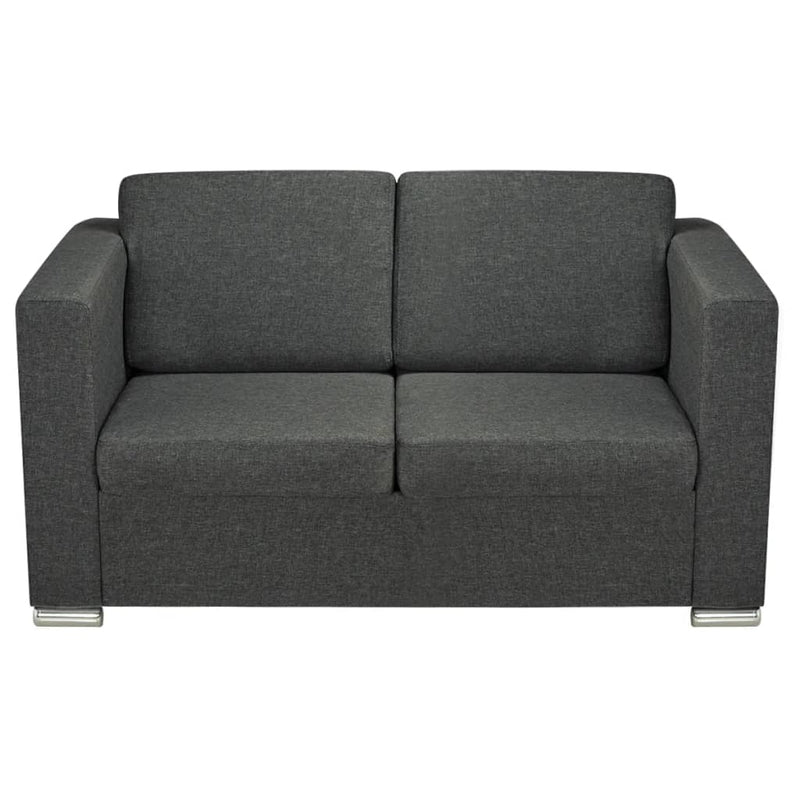 vidaXL 2-Seater Sofa Fabric Dark Grey