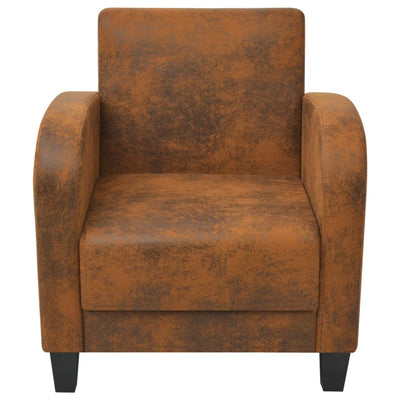 vidaXL Armchair Brown Faux Suede Leather