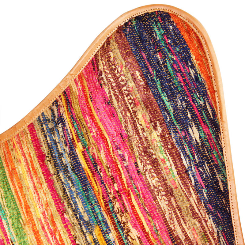 vidaXL Butterfly Chair Multicolour Chindi Fabric