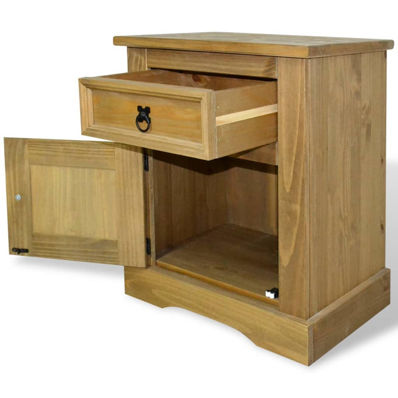 vidaXL Bedside Cabinet Mexican Pine Corona Range 53x39x66 cm