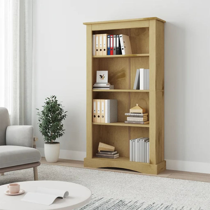 vidaXL 4-Tier Bookcase Mexican Pine Corona Range 80x29x150 cm