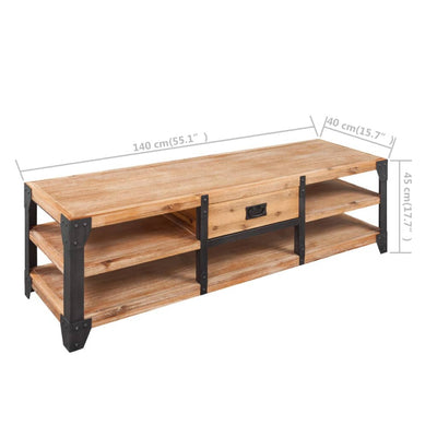 vidaXL TV Stand Solid Acacia Wood 140x40x45 cm