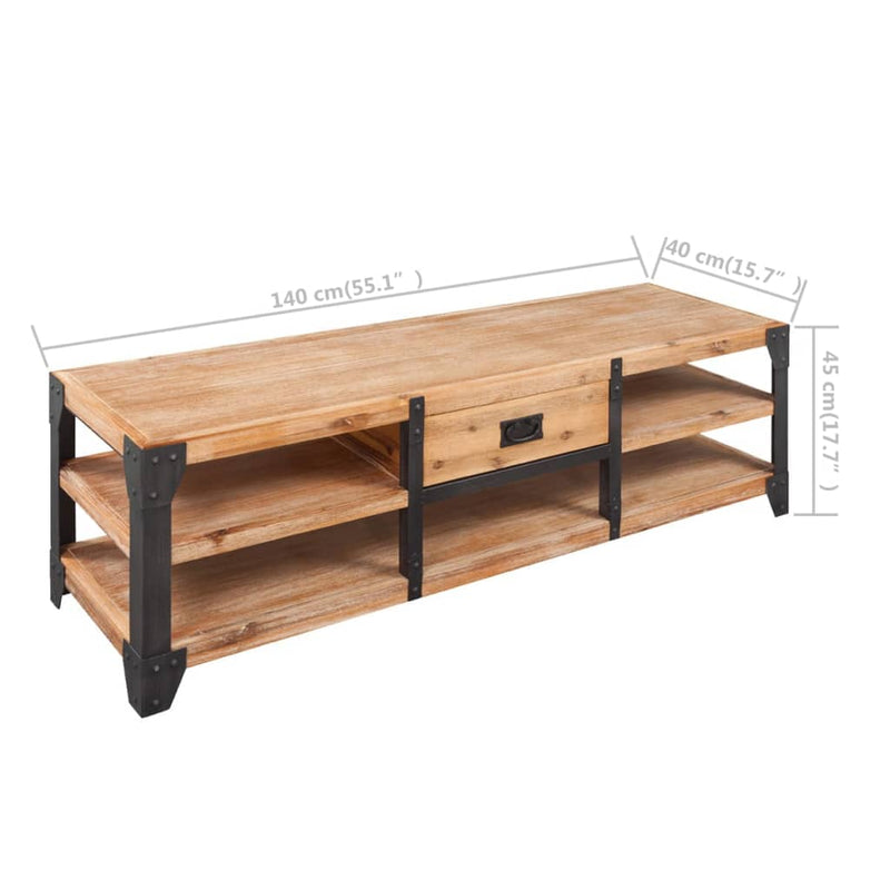 vidaXL TV Stand Solid Acacia Wood 140x40x45 cm