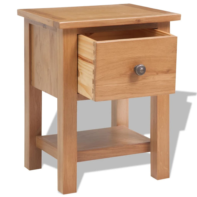 vidaXL Nightstand 36x30x47 cm Solid Oak Wood