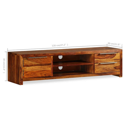 vidaXL TV Cabinet Solid Sheesham Wood 120x30x30 cm
