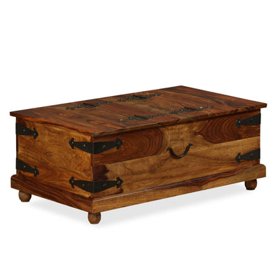 vidaXL Storage Chest Solid Sheesham Wood 90x50x35 cm