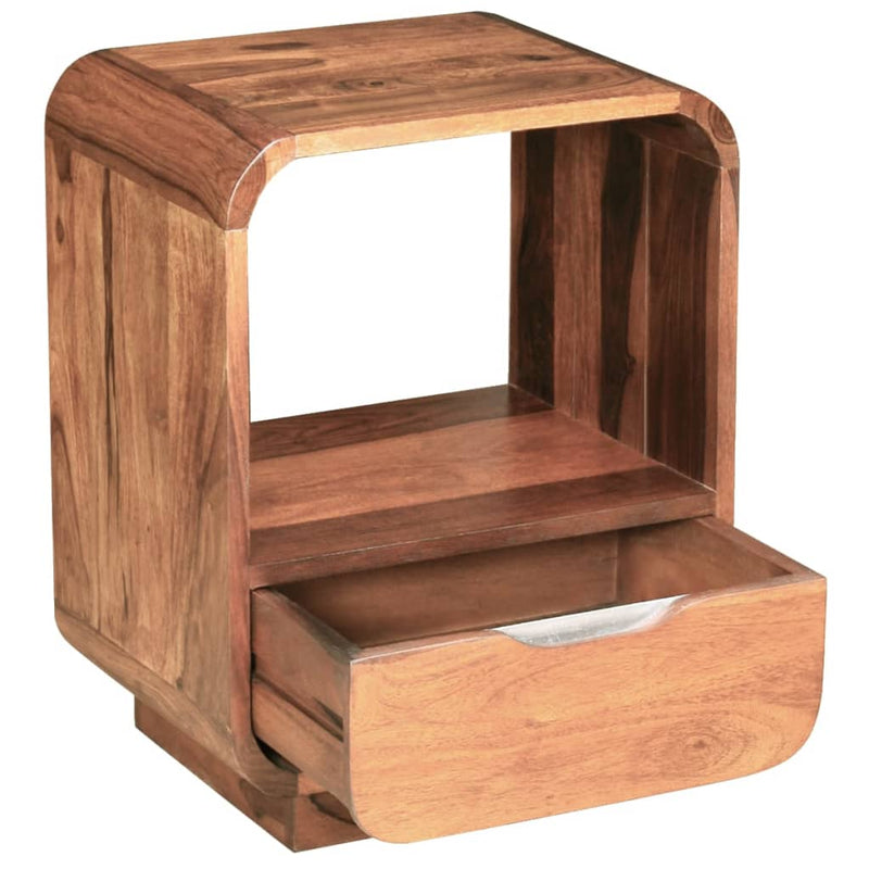 vidaXL Nightstand with Drawer 2 pcs Solid Sheesham Wood 40x30x50 cm