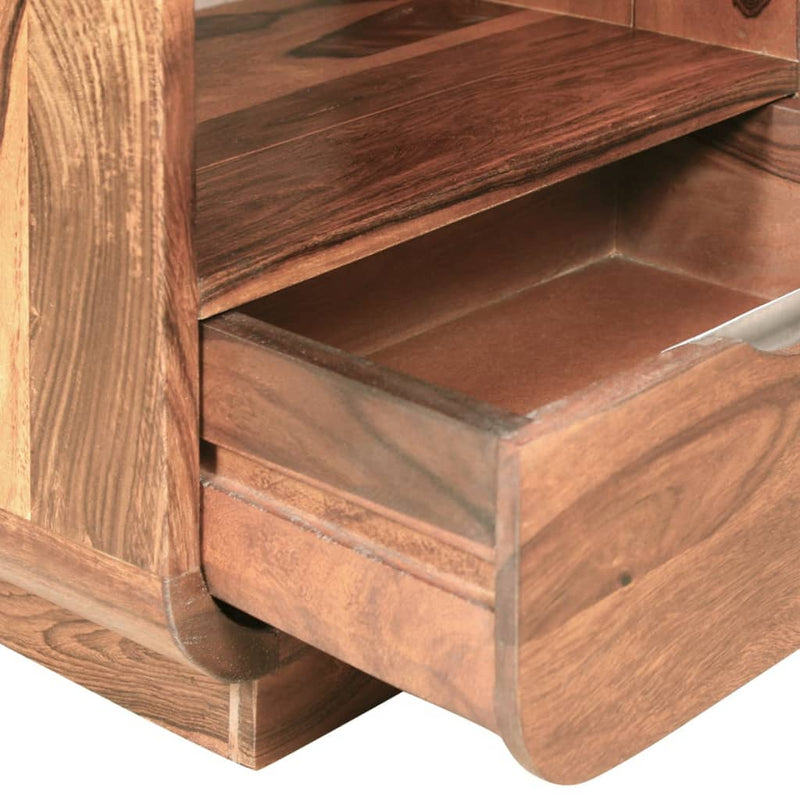 vidaXL Nightstand with Drawer 2 pcs Solid Sheesham Wood 40x30x50 cm